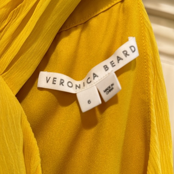 VERONICA BEARD Florencia Sleeveless Tiered Silk Lined Maxi Dress Size 6 Yellow - Picture 12 of 16